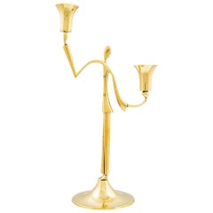 Werkstatte Hagenauer Figural Candlestick circa 1928 Brass Art Deco
