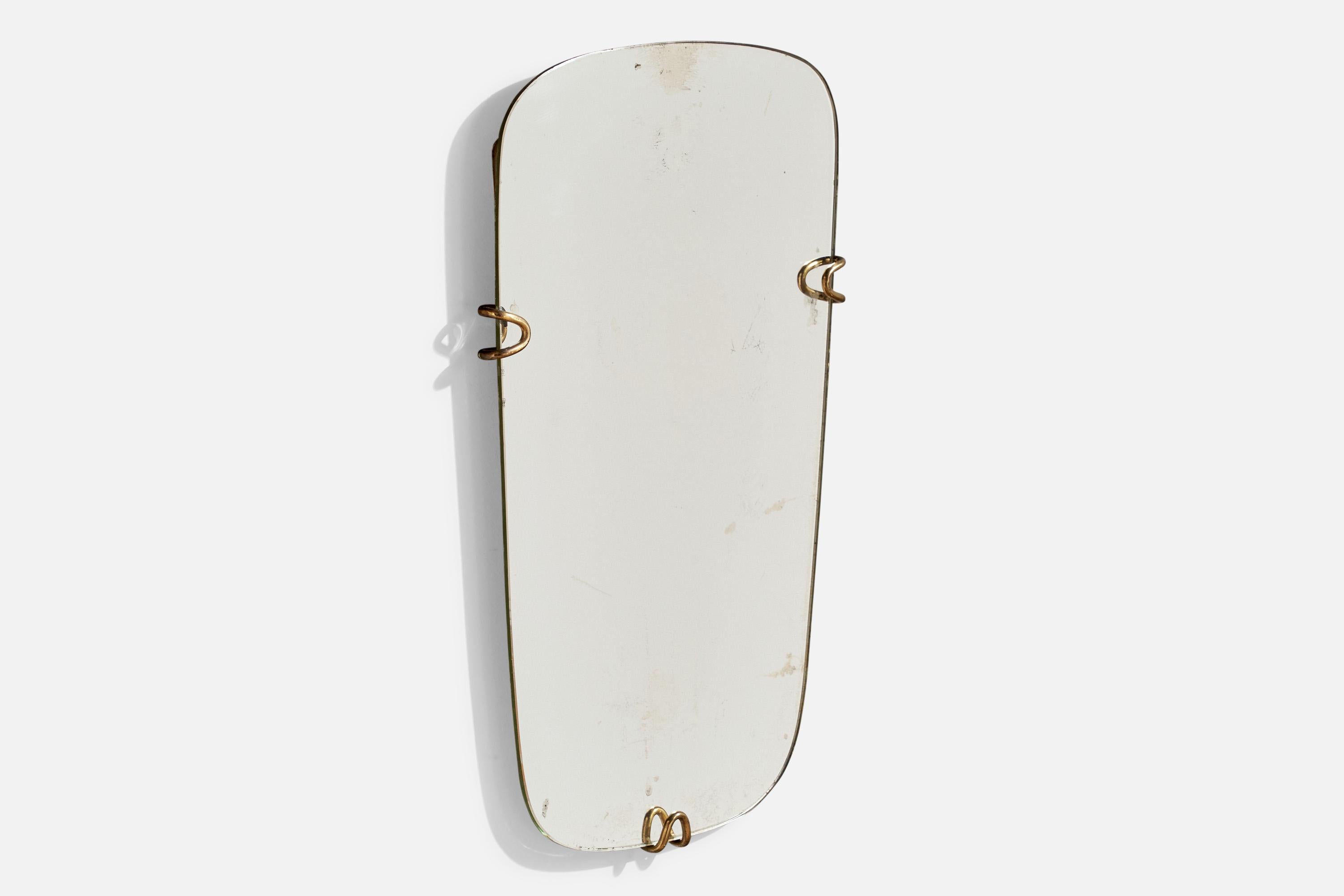 Mid-Century Modern Werkstätte Hagenauer, miroir mural, laiton, Autriche, années 1950 en vente