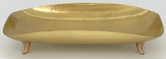 Werkstätte Hagenauer Wien, Oblong Hammered footed Brass Bowl, Karl Hagenauer