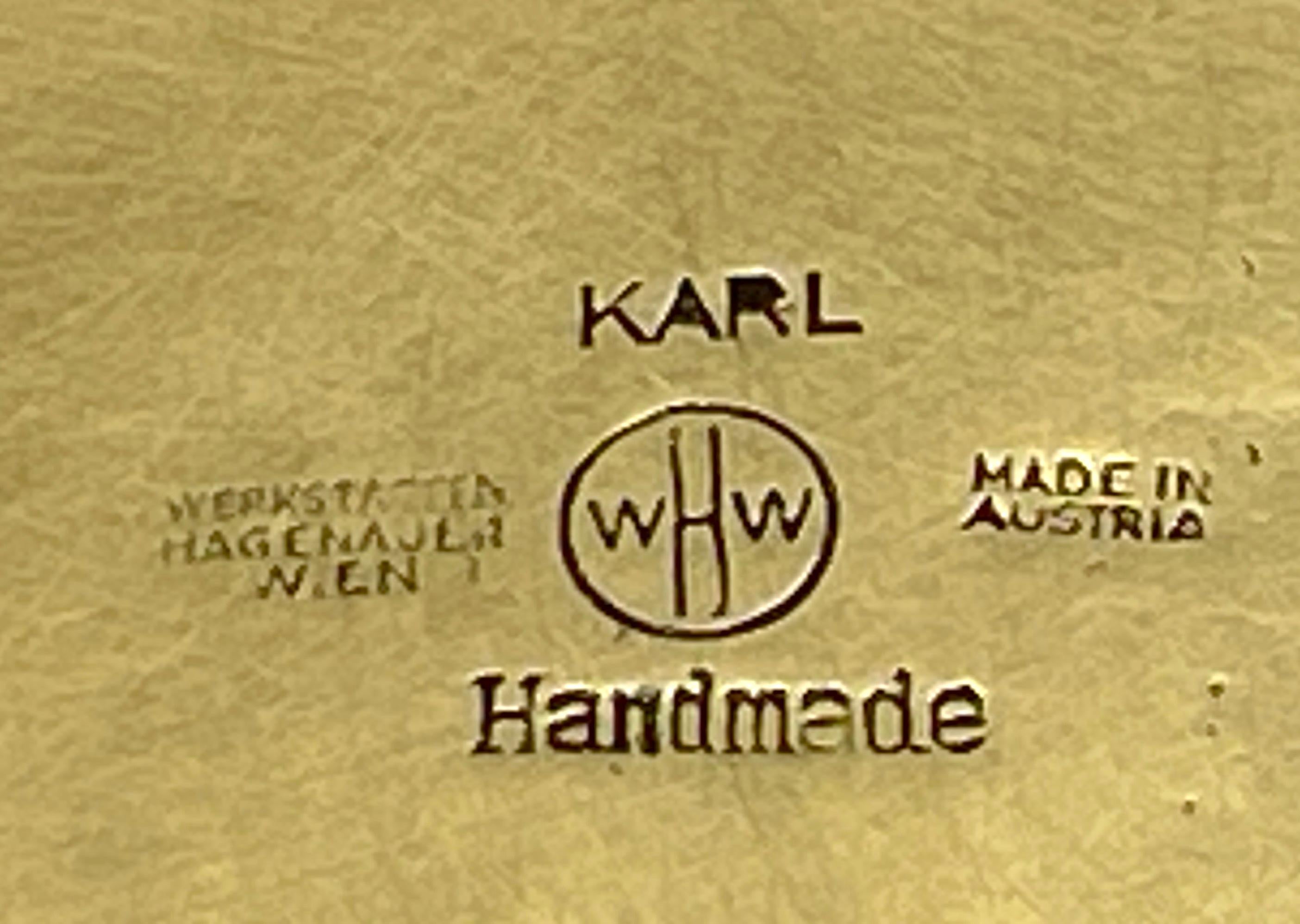 Forged Werkstätte Hagenauer Wien, Oblong Hammered footed Brass Bowl, Karl Hagenauer  For Sale