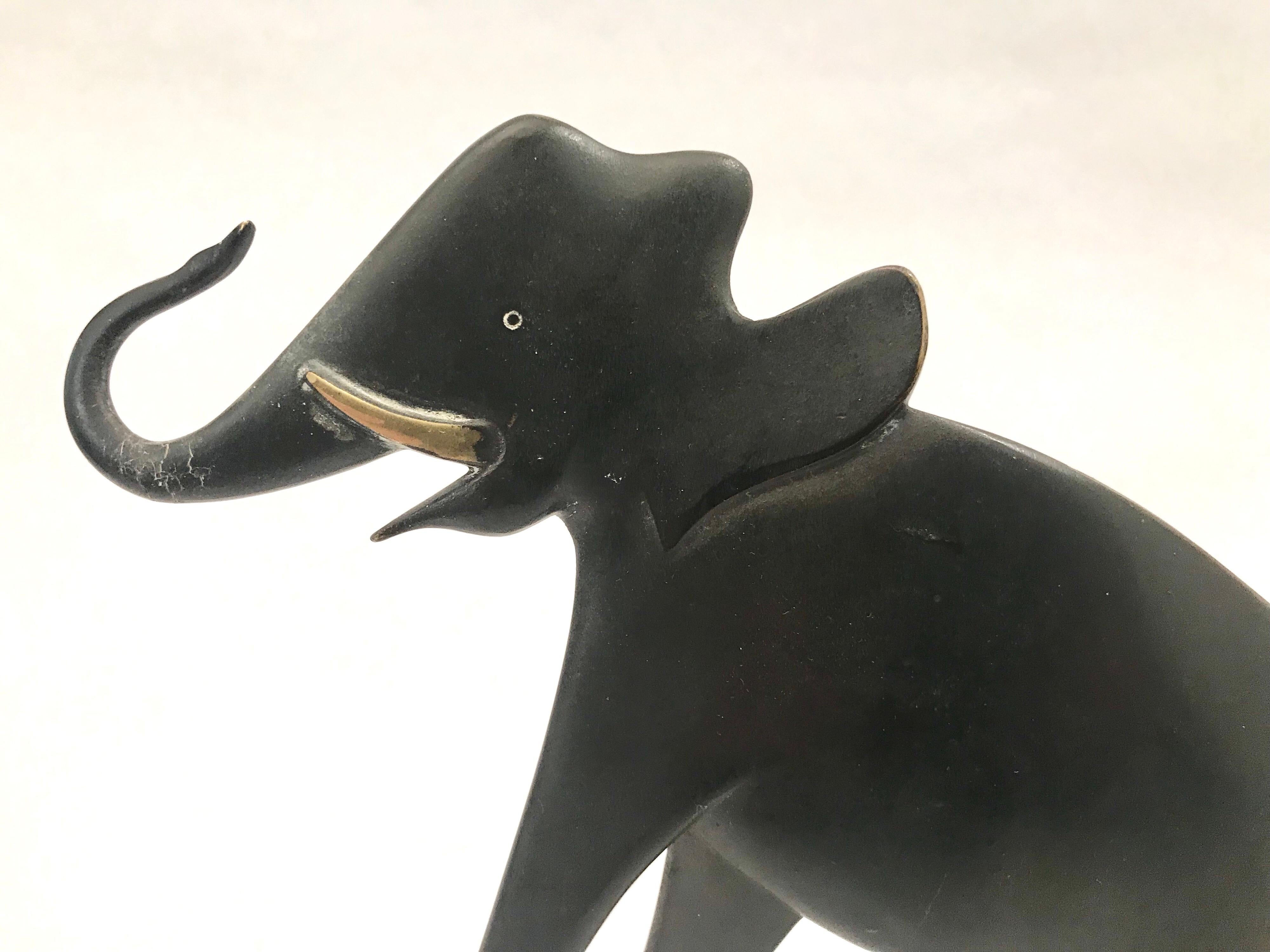Werkstatte Hagenauer Wien Patinated Bronze Elephant For Sale 1