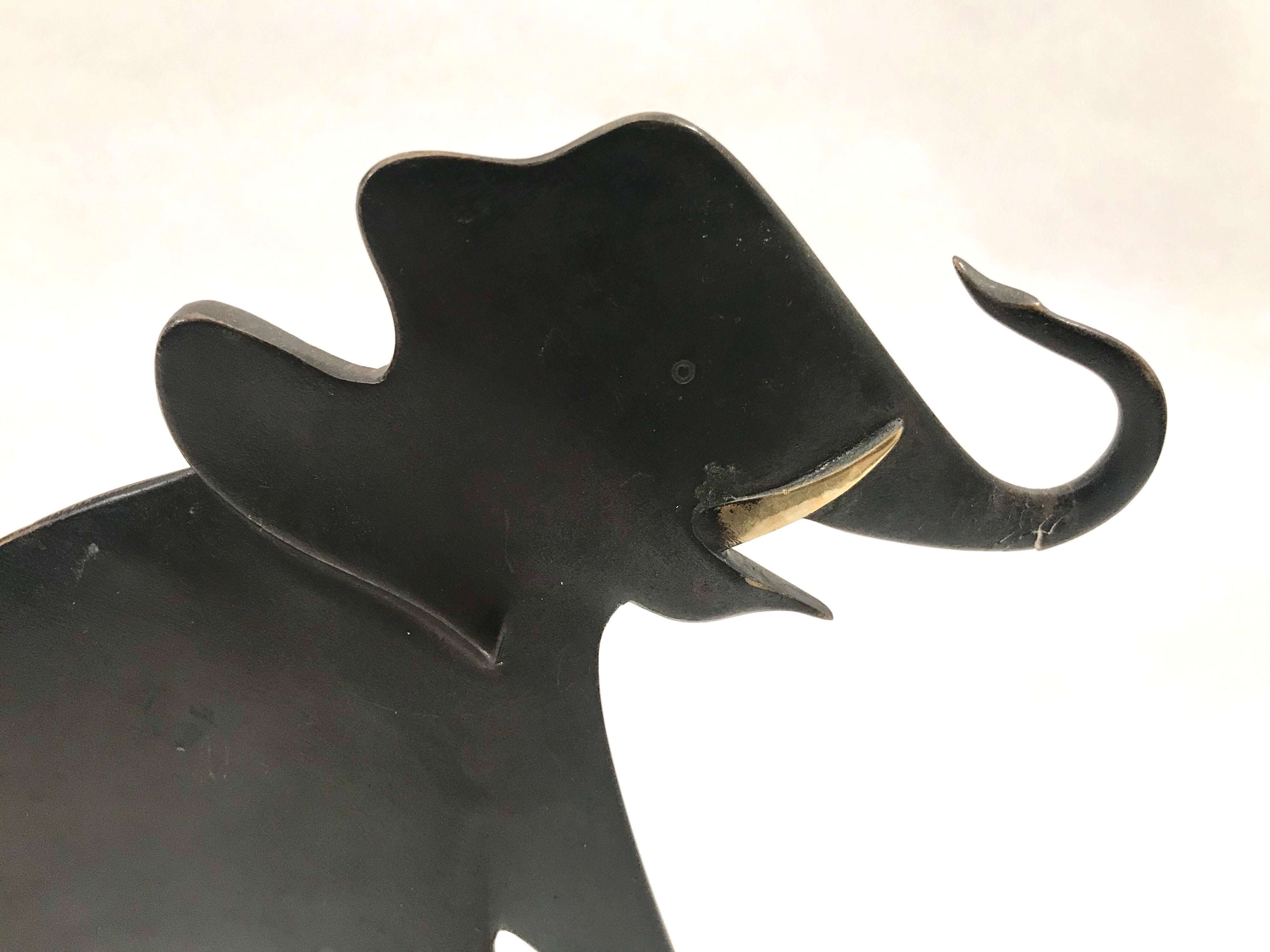Werkstatte Hagenauer Wien Patinated Bronze Elephant For Sale 3