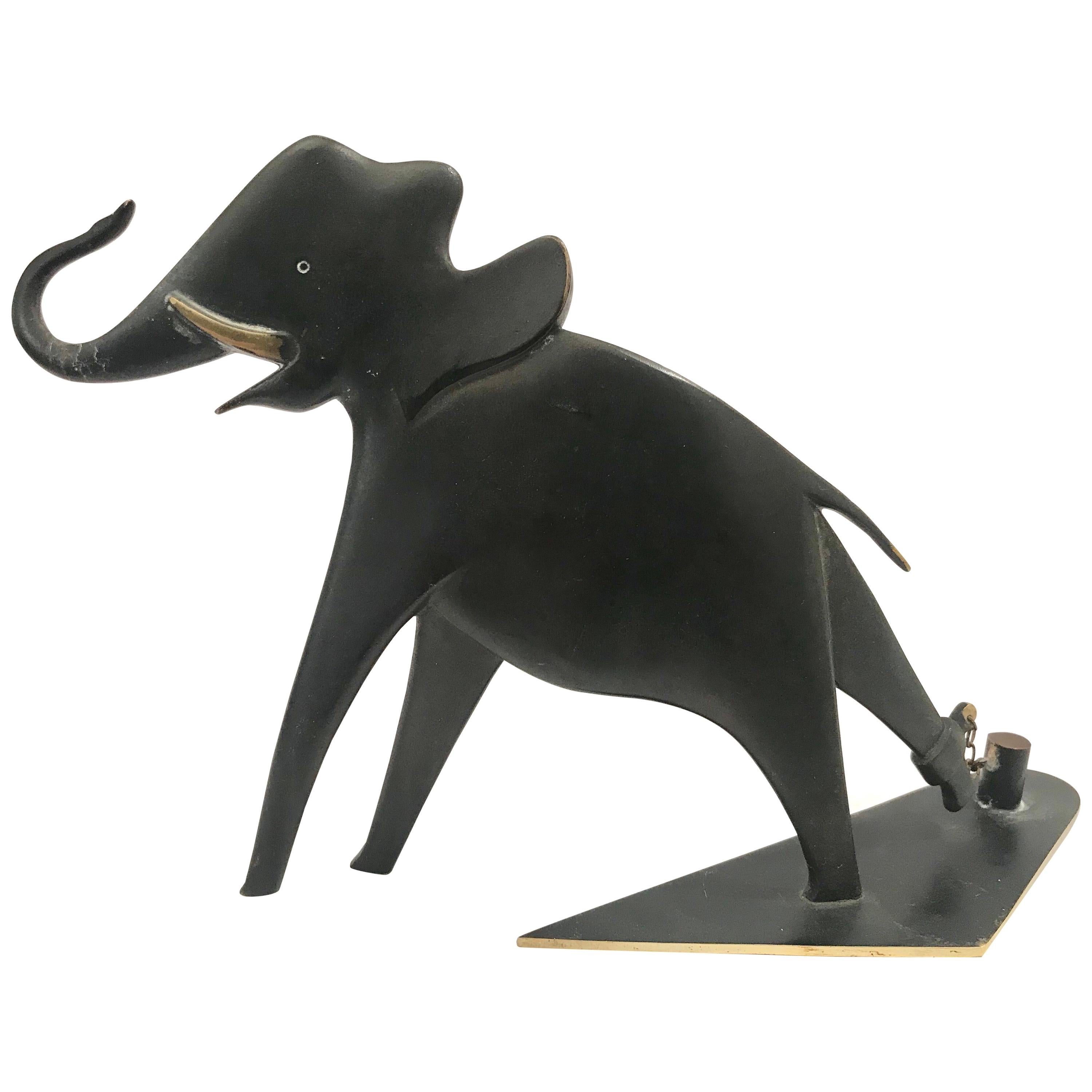 Werkstatte Hagenauer Wien Patinated Bronze Elephant For Sale