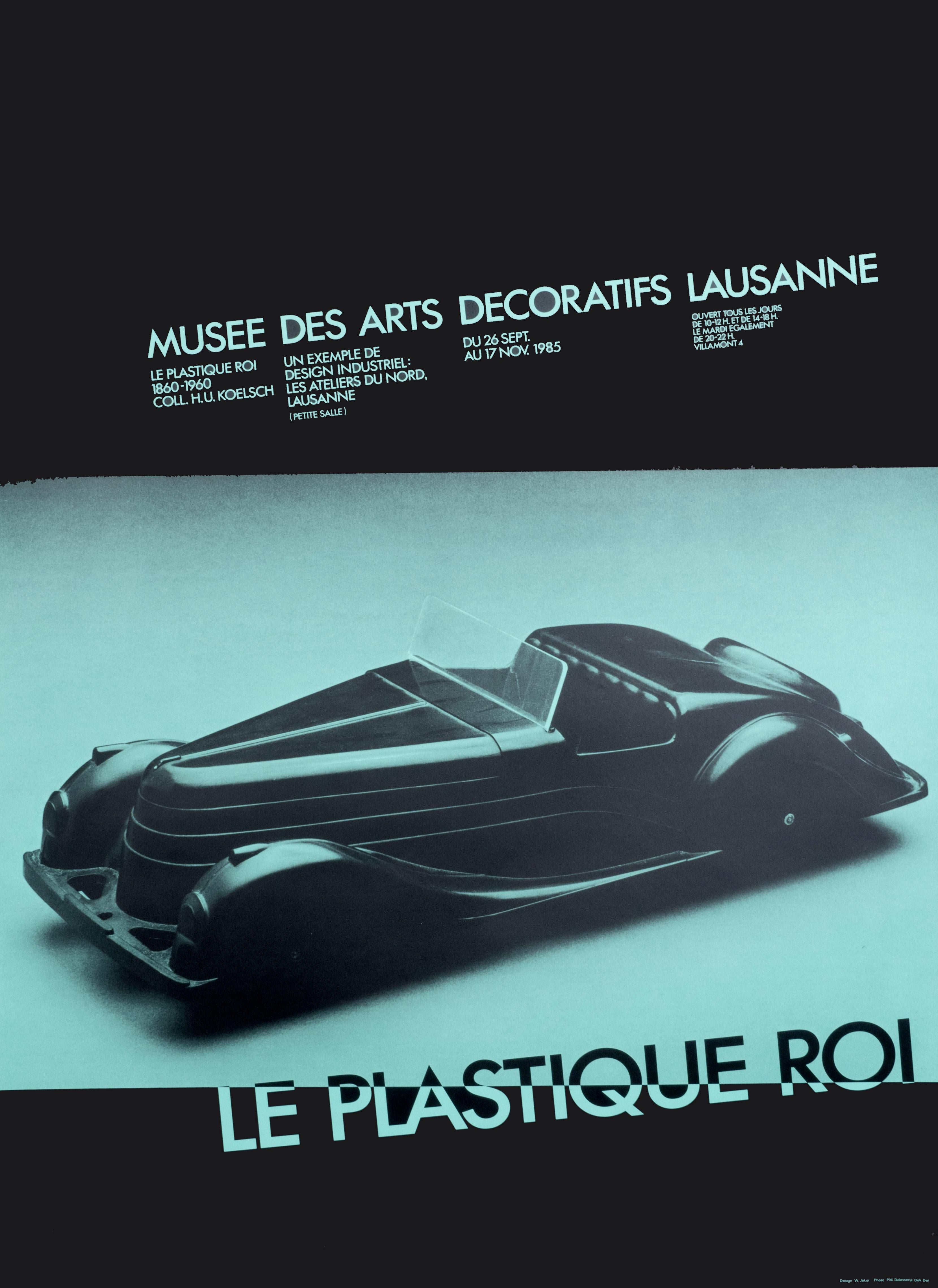 Werner B. Jeker Figurative Print - "Le Plastique Roi" Original Swiss Design Museum Poster