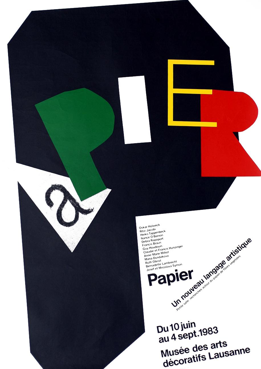"Papier" Original Vintage Museum Exhibition Poster