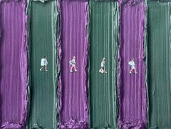 Volley Road - Werner Bronkhorst, Wimbledon, Tennis, 30 x 40 cm, Framed, 2025