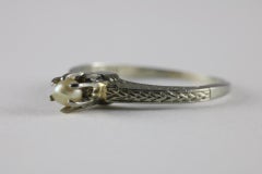 Werner Brothers Seed Pearl Solitaire Ring