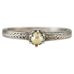 Werner Brothers Seed Pearl Solitaire Ring
