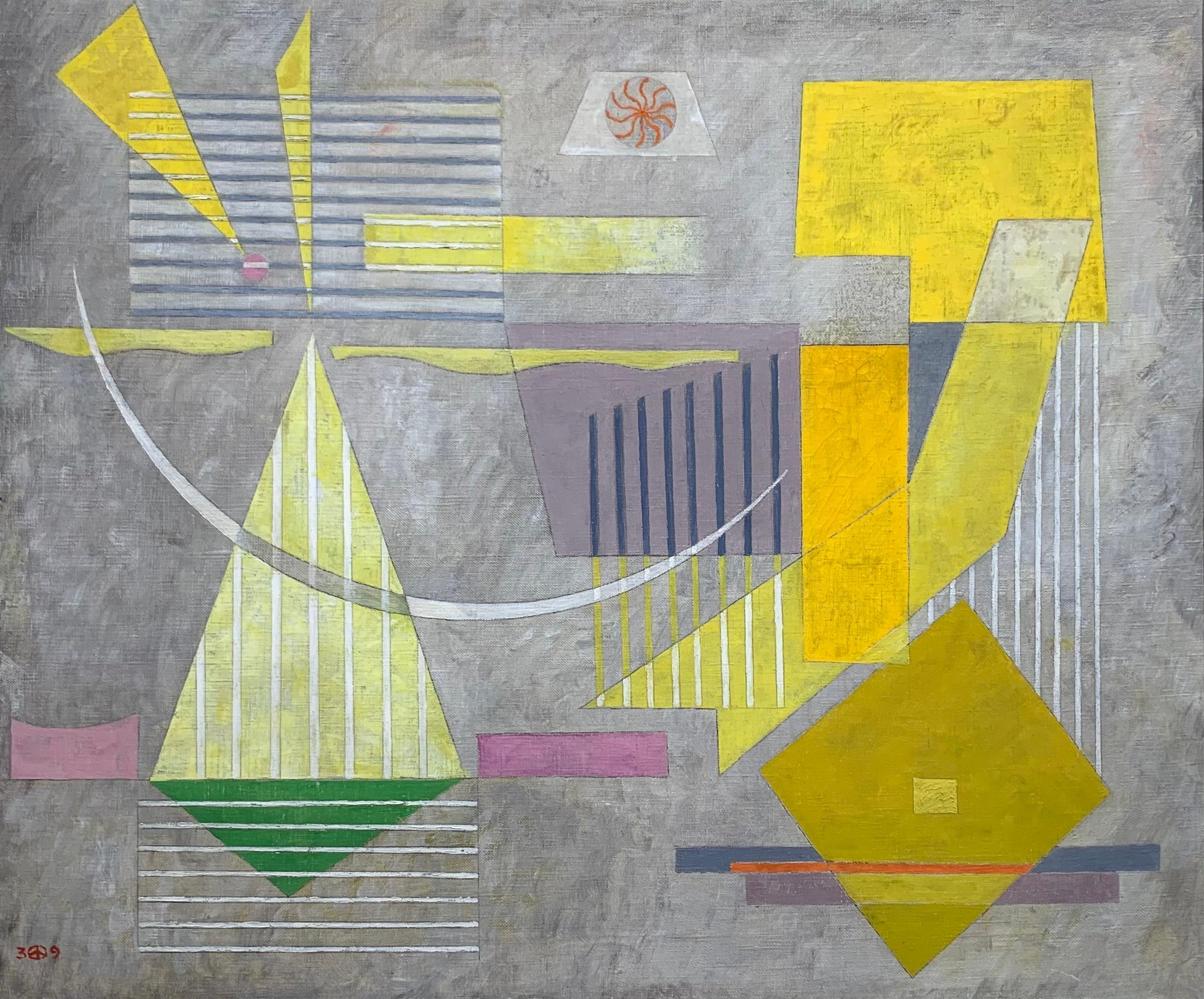 Komposition 209 (Abstraktes Bauhaus-Gemälde) – Painting von Werner Drewes