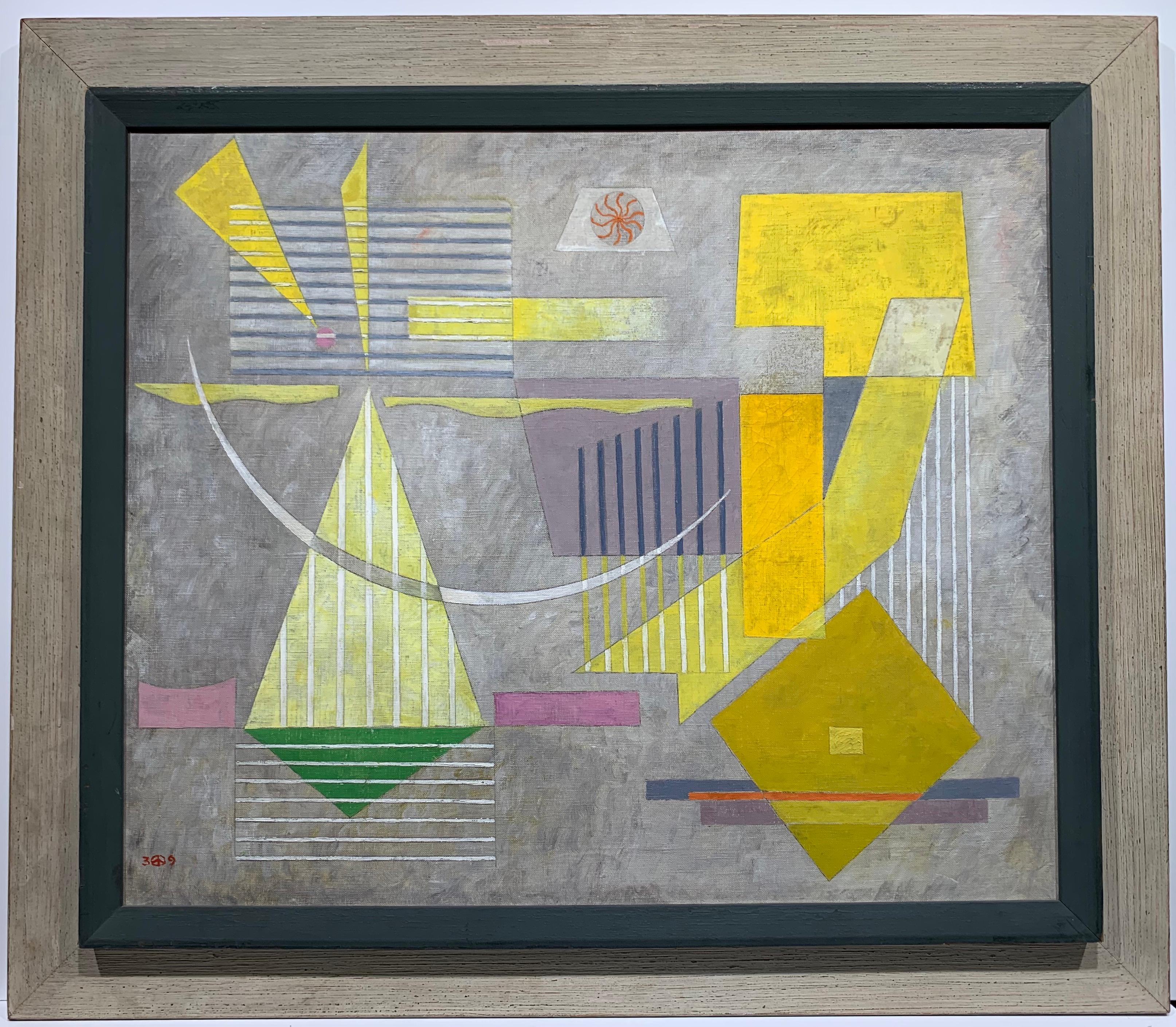 Abstract Painting Werner Drewes - Composition 209 (peinture abstraite du Bauhaus)