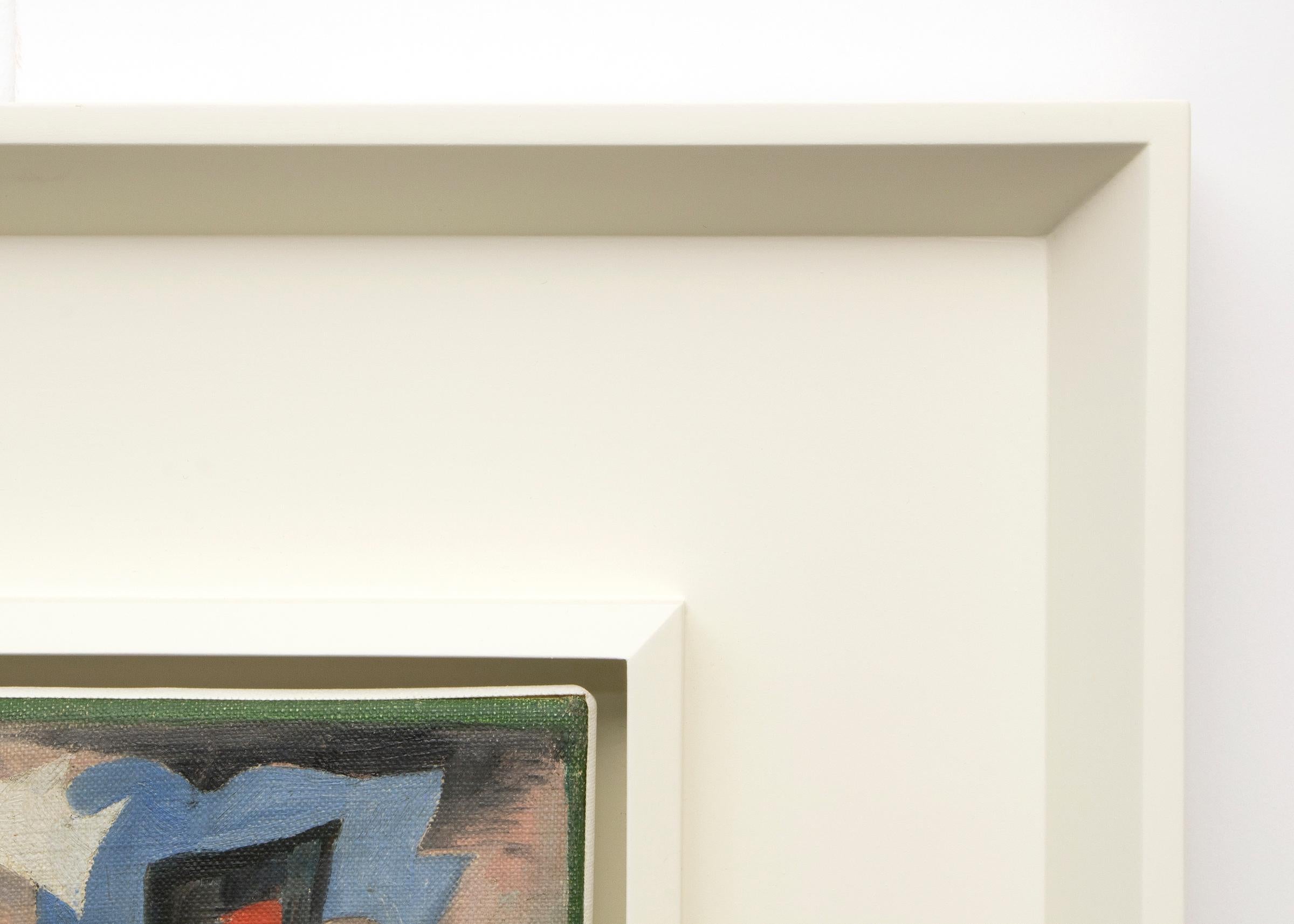 Pittura ad olio astratta del Mid Century Modern di Werner Drewes, Verde Blu Rosso Giallo in vendita 6