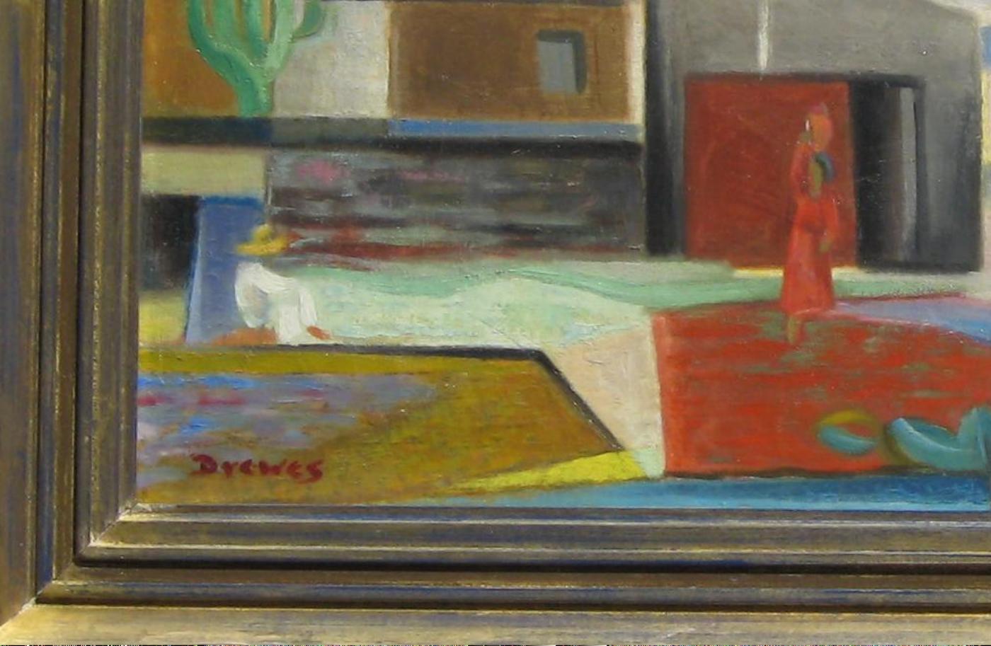Werner Drewes Pintura modernista americana, tema del suroeste, 1947 en venta 4
