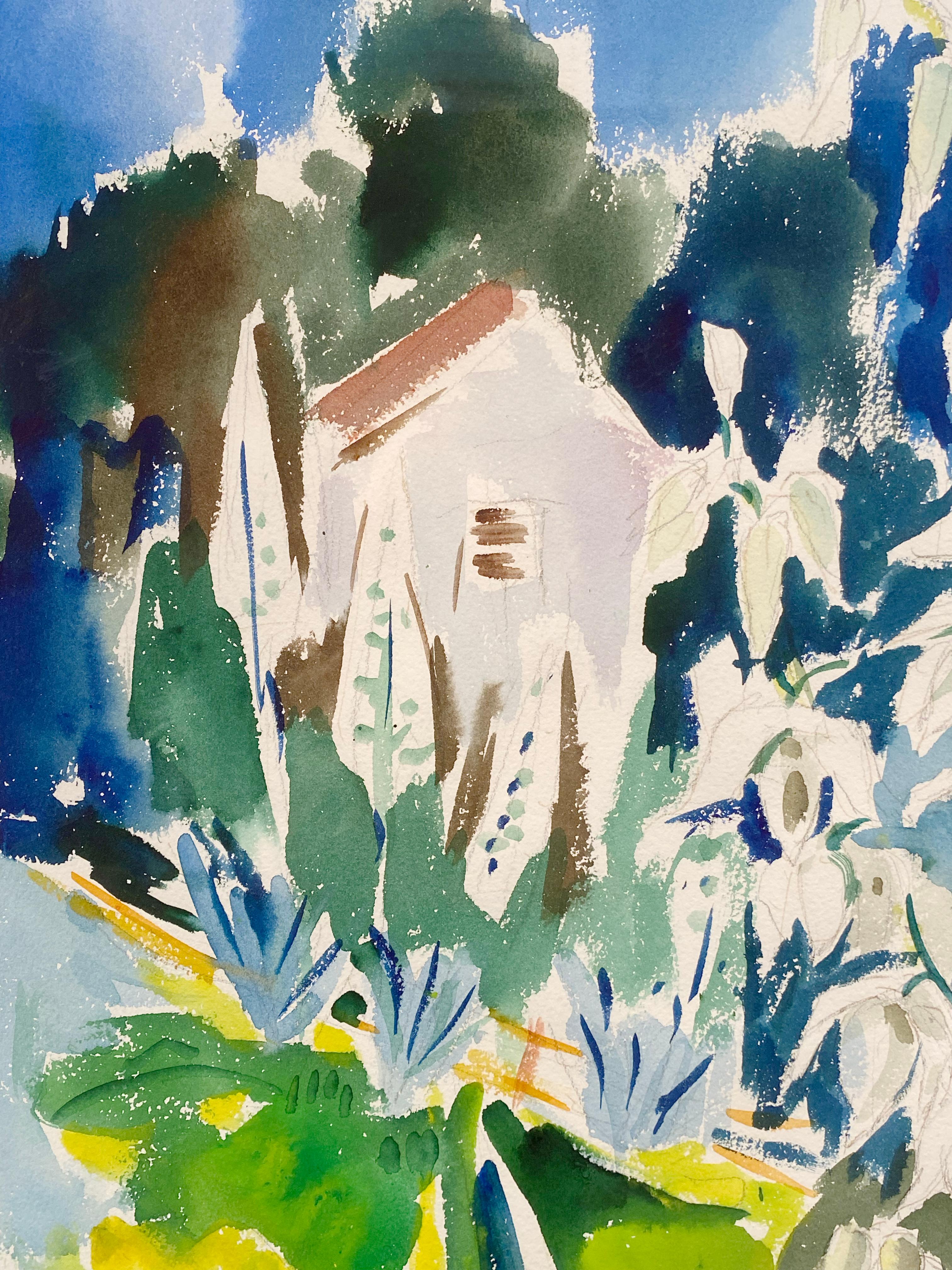 This American modernist work by acclaimed Werner Drewes, exude sunlight and a contemporary feel akin to Fairfield Porter.  The colors are bold and rich and the brushwork spontaneous and bold.  Would bring a striking feel to any room and the work is