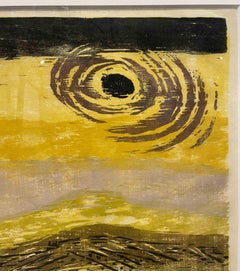 1969 Woodcut, Titled "Andalusian Sky" by Bauhaus Master Werner Drewes