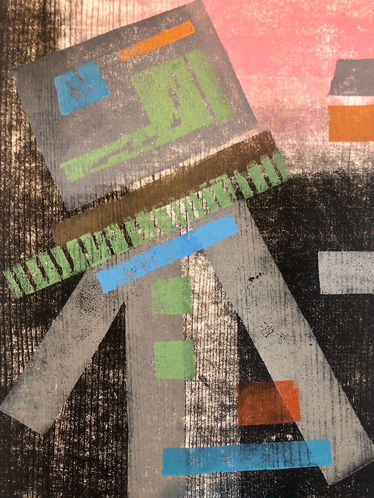 Werner Drewes Bauhaus Abstract Color Woodcut Mechanical Ballet Woodblock Print For Sale At 1stdibs