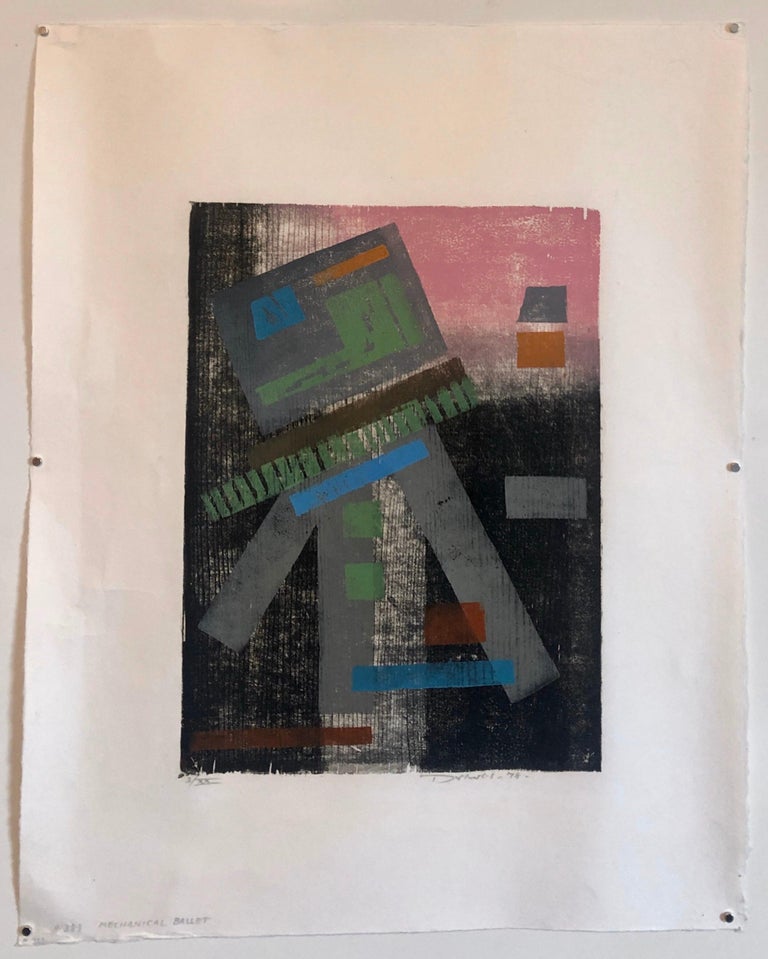 Werner Drewes Bauhaus Abstract Color Woodcut Mechanical Ballet Woodblock Print For Sale At 1stdibs