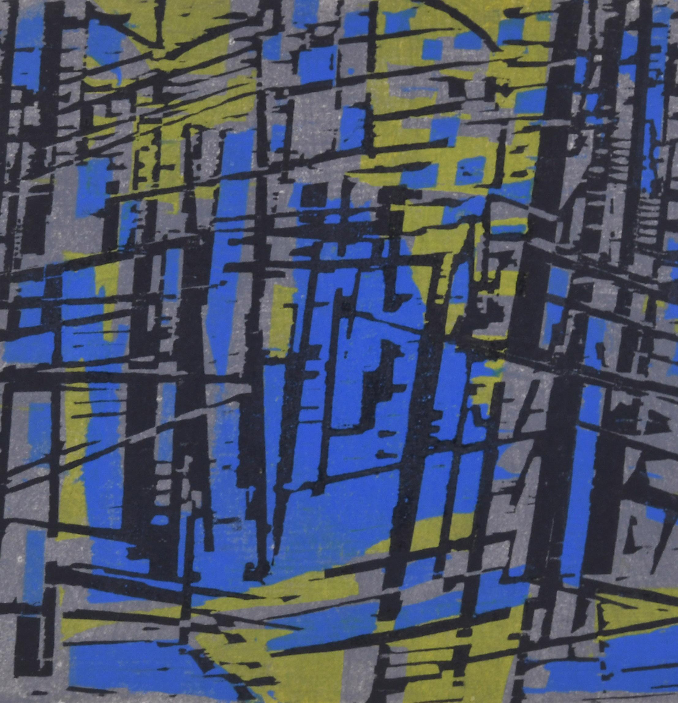 Forest or Blue Forest - American Modern Print by Werner Drewes