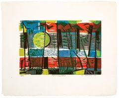 'Shimmering Waters' — Mid-Century Modernist Abstraction