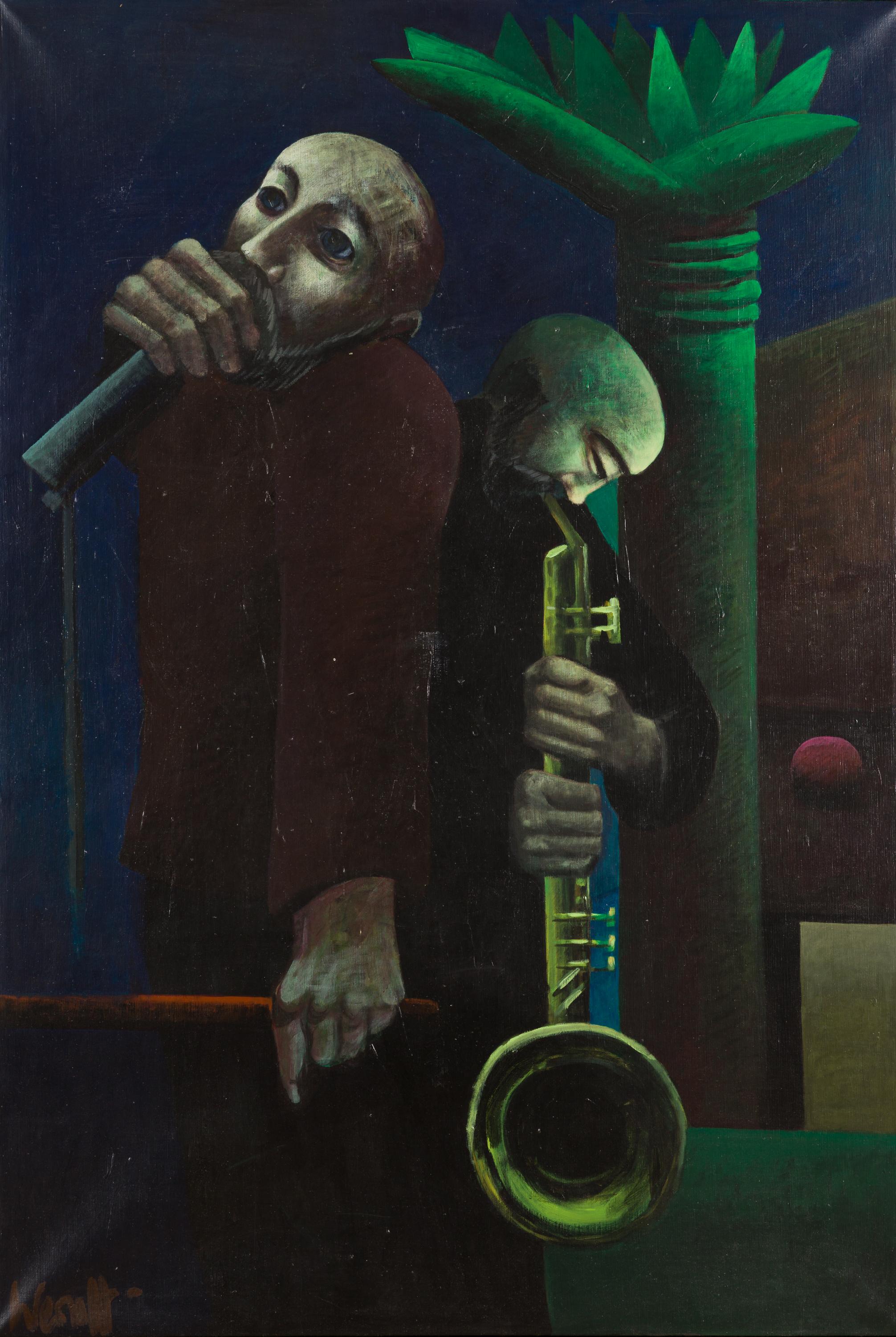 Jazz-Szene – Painting von Werner Froemel