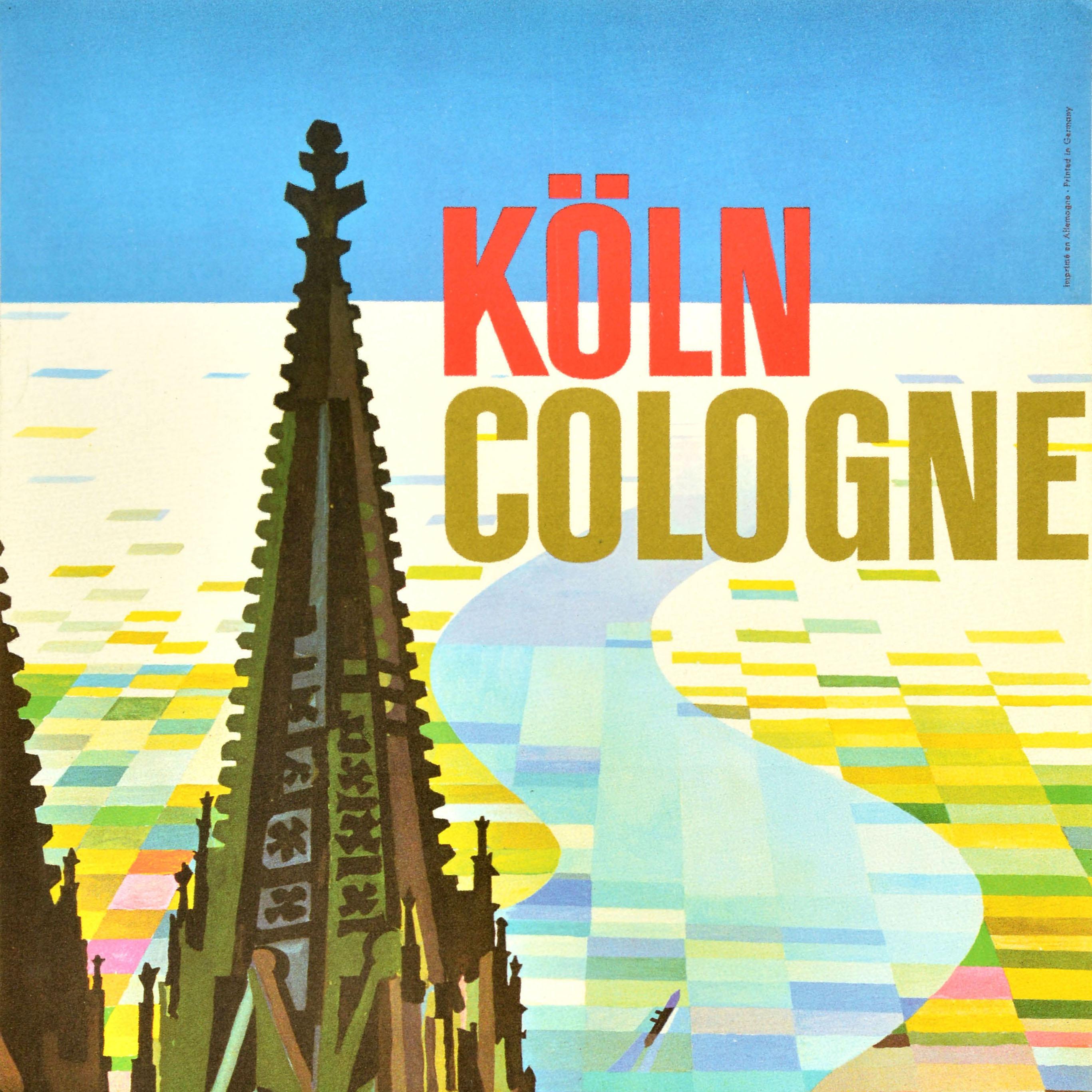 Original Vintage Travel Poster Koln Cologne Cathedral Church Of Saint Peter Art - Print by Werner Labbe
