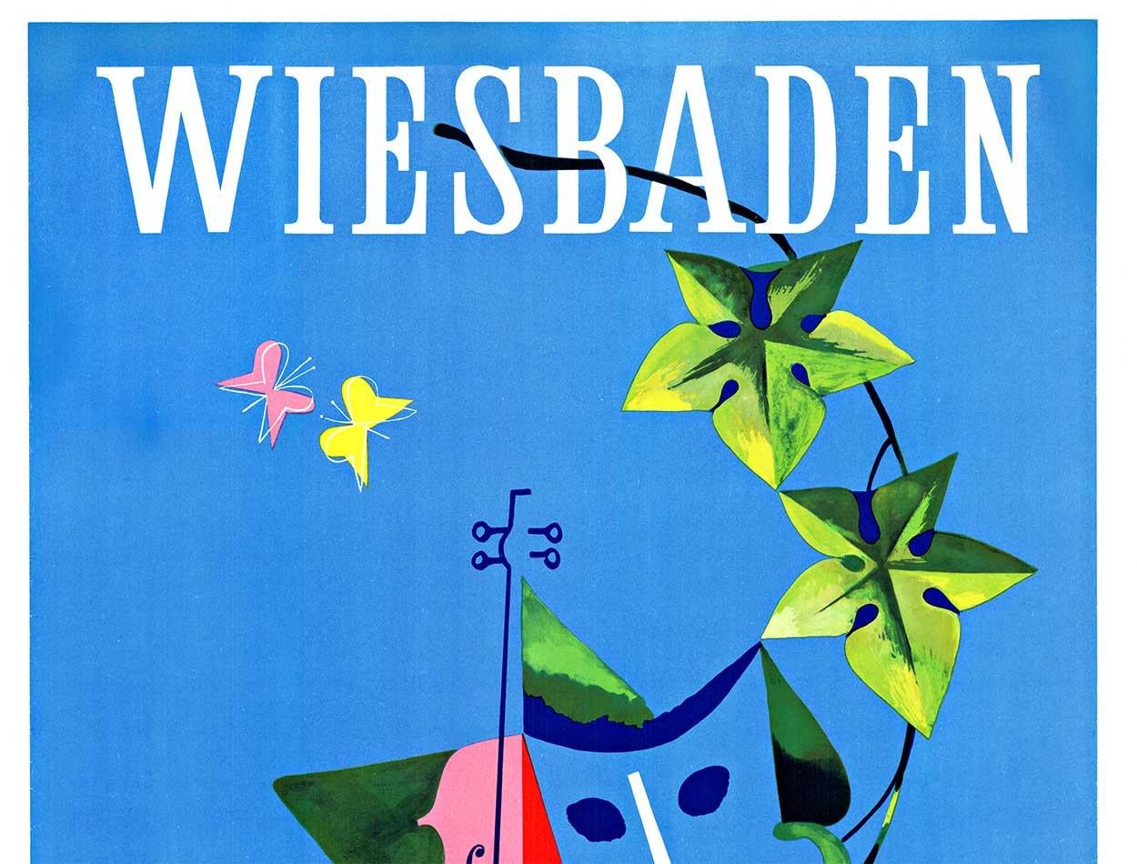 Original Wiesbaden (Allemagne) vintage thermal et festival city vintage poste - Print de Werner Labbe