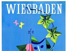 Original Wiesbaden (Germany) vintage thermal spa and festival city vintage poste