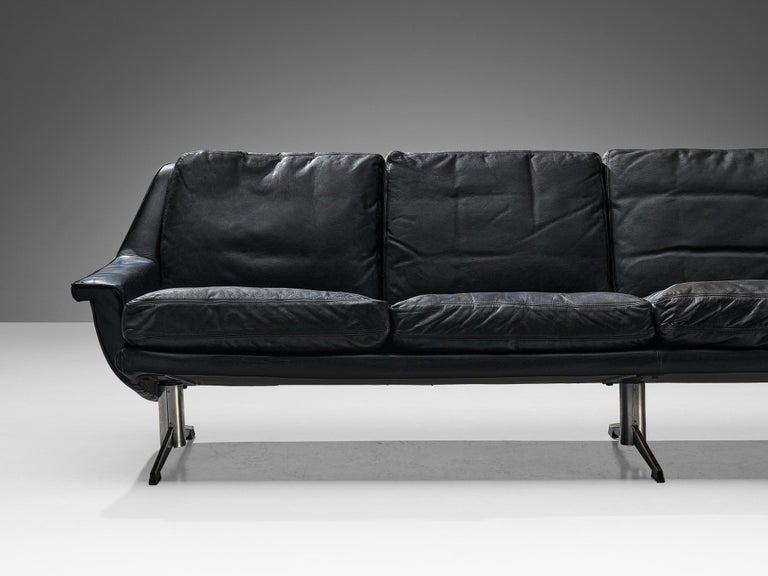 Auto Couch Vintage Leder schwarz 160 cm @