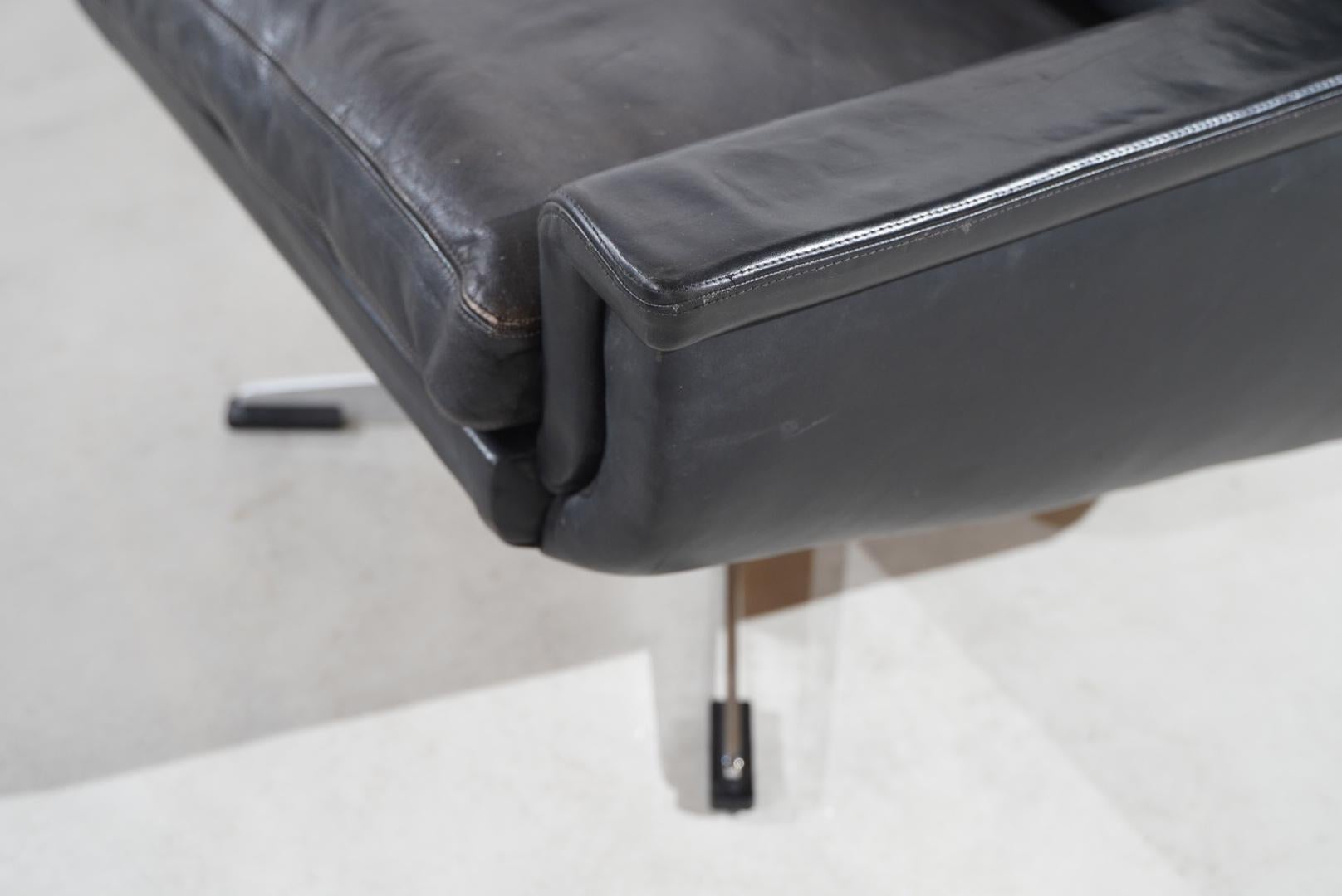 Werner Langenfeld Model 802 Esa Møbelværk Leather Lounge Chair In Good Condition In Berlin, BE