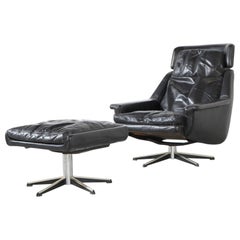 Werner Langenfeld Modelo 802 Esa Møbelværk Silla de salón de piel + Otomana