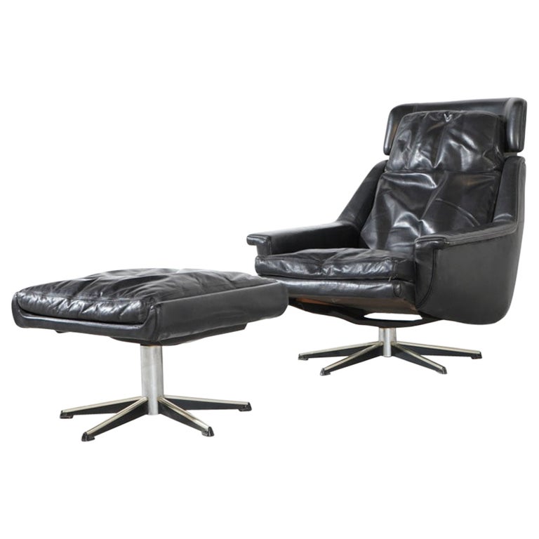 Werner Langenfeld Modell 802 Esa Møbelværk Leder Sessel + Ottomane bei 1stDibs Deutschland