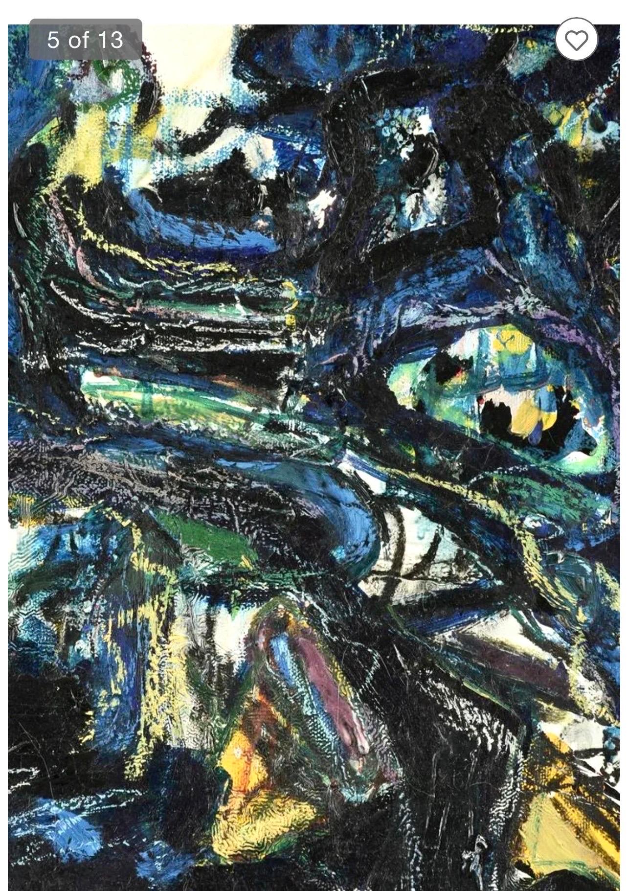 Großes deutsches neofiguristisches abstraktes expressionistisches Ölgemälde Werner Liebmann im Angebot 9