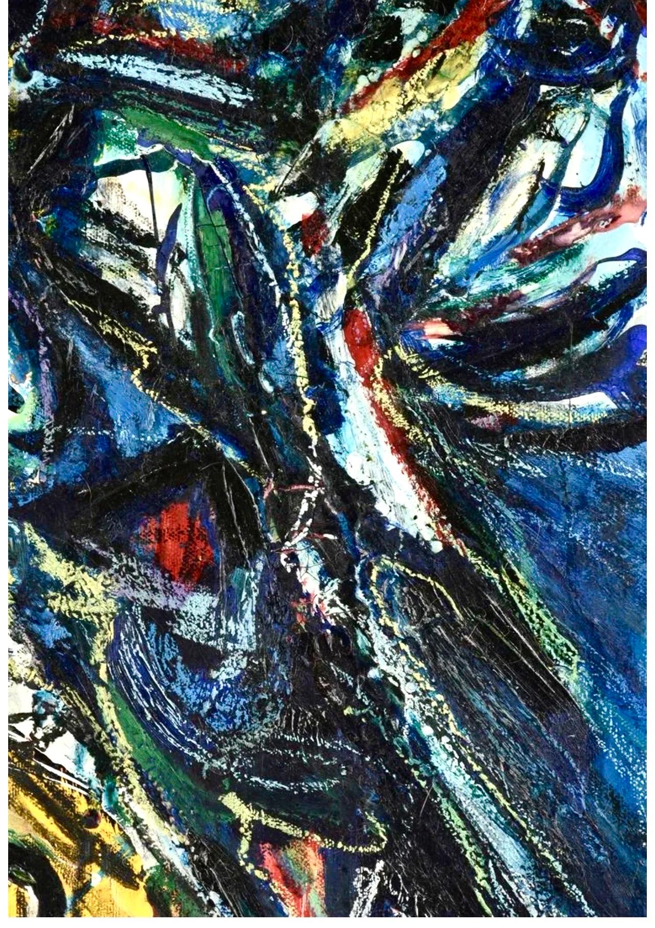 Großes deutsches neofiguristisches abstraktes expressionistisches Ölgemälde Werner Liebmann im Angebot 10