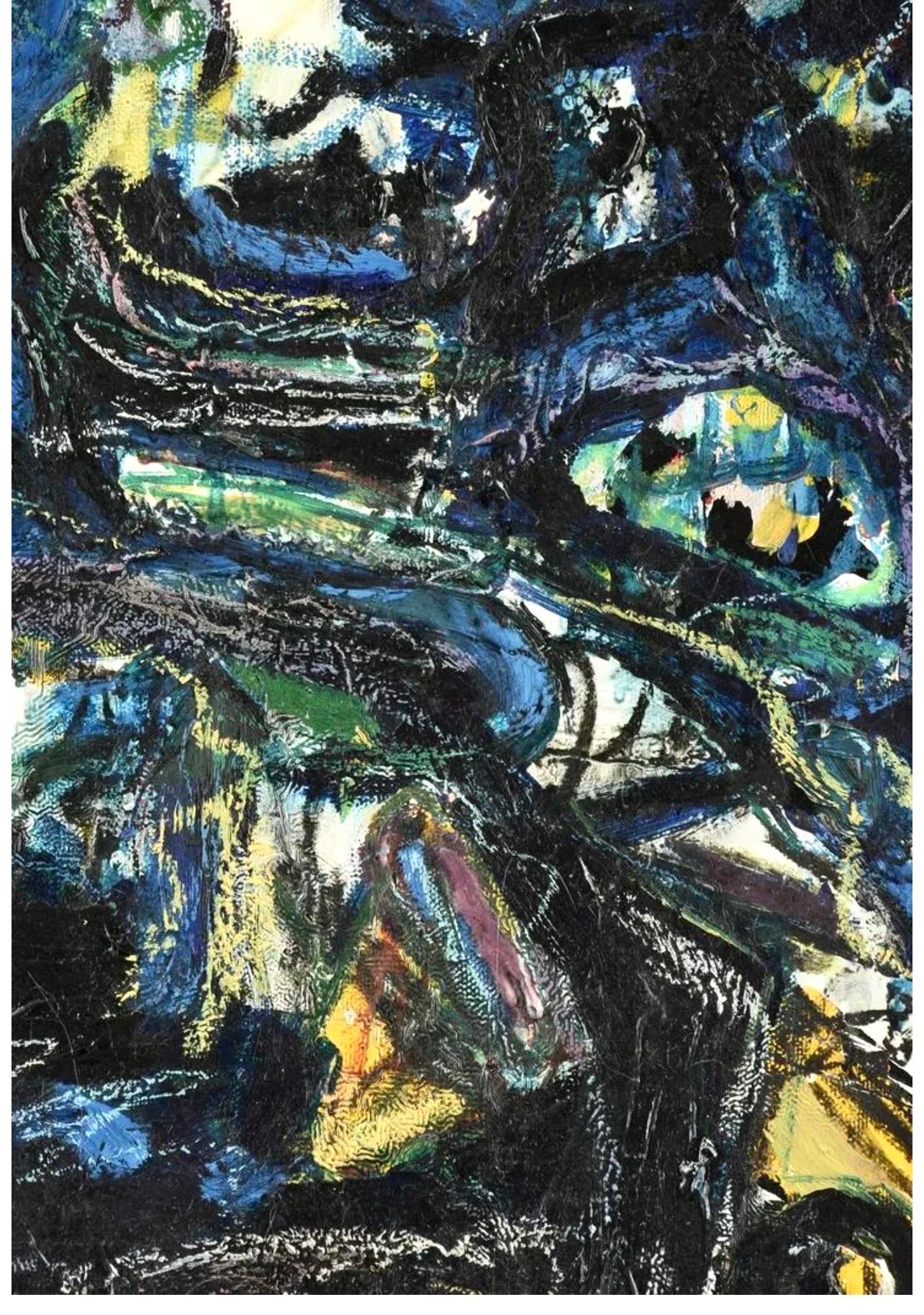 Großes deutsches neofiguristisches abstraktes expressionistisches Ölgemälde Werner Liebmann im Angebot 11