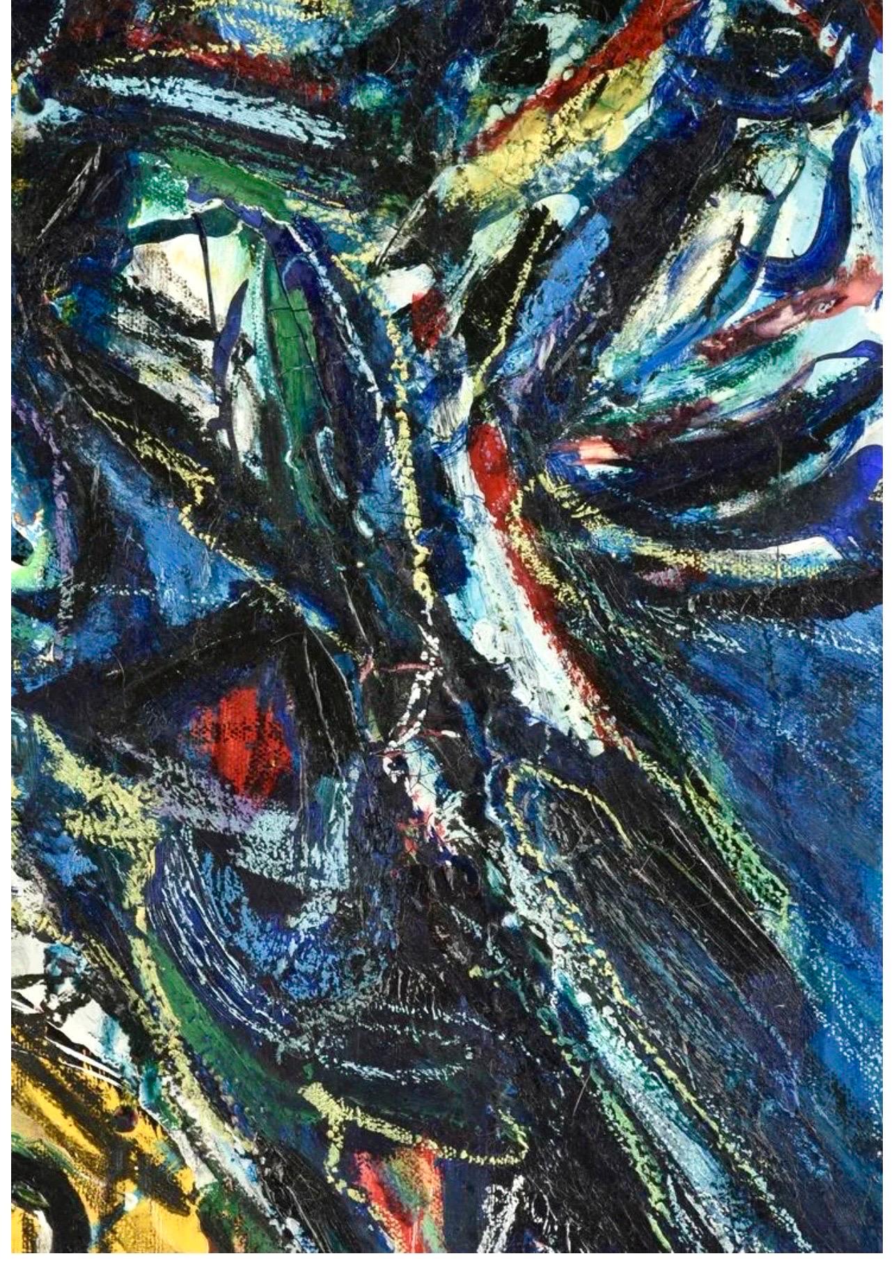 Großes deutsches neofiguristisches abstraktes expressionistisches Ölgemälde Werner Liebmann im Angebot 12