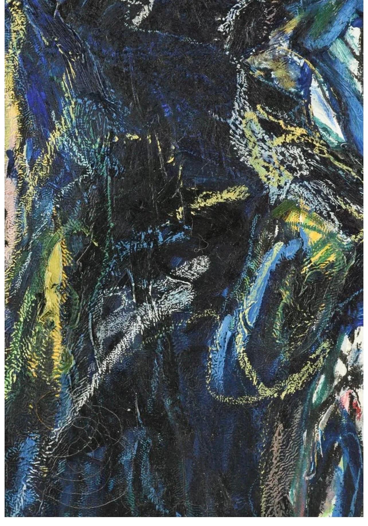 Großes deutsches neofiguristisches abstraktes expressionistisches Ölgemälde Werner Liebmann im Angebot 6