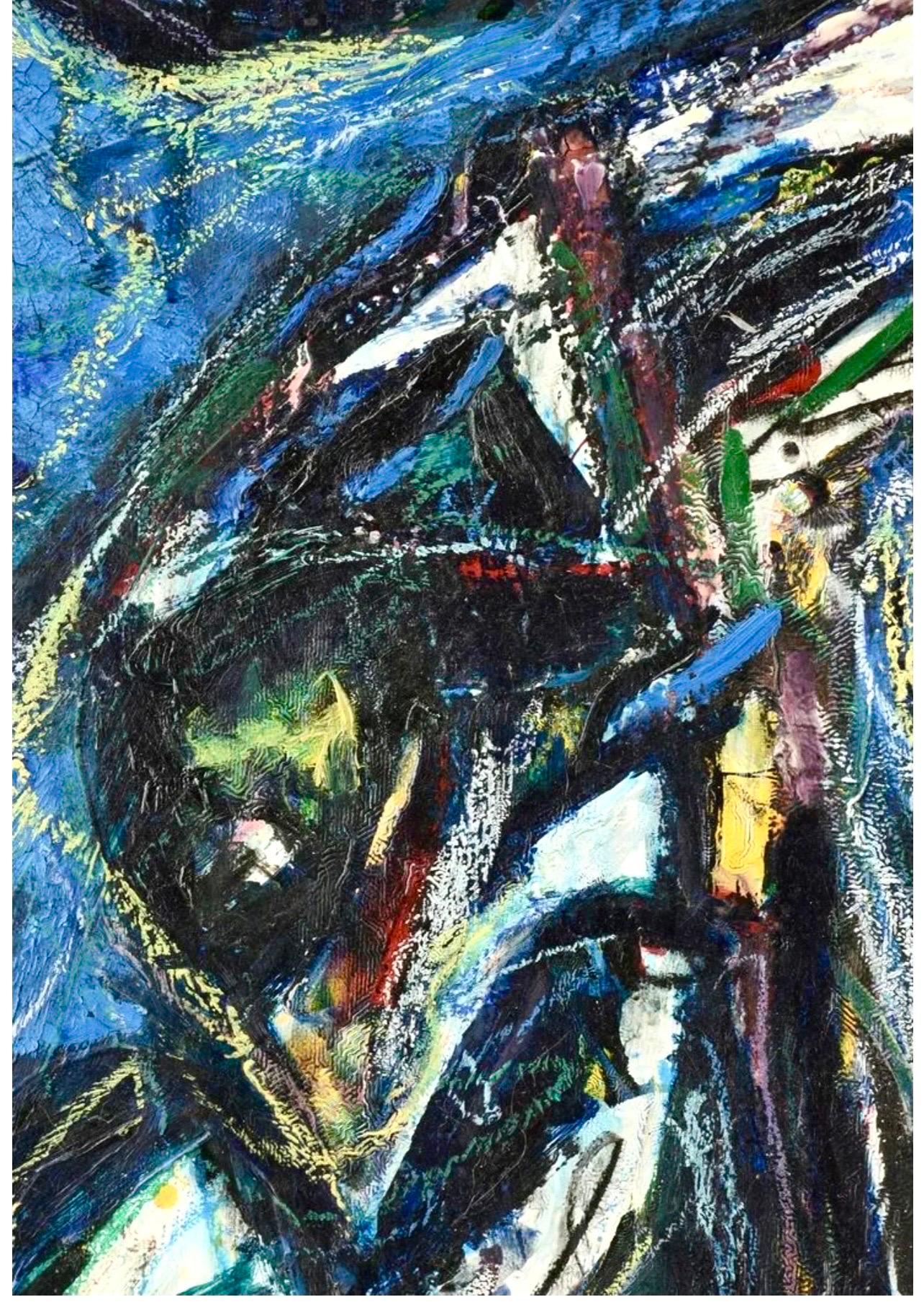 Großes deutsches neofiguristisches abstraktes expressionistisches Ölgemälde Werner Liebmann im Angebot 8