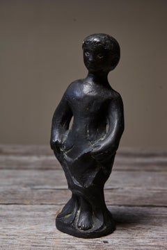 Werner Meurer Bronze Sculpture of a Standing Girl, Mid-20th Century, Germany