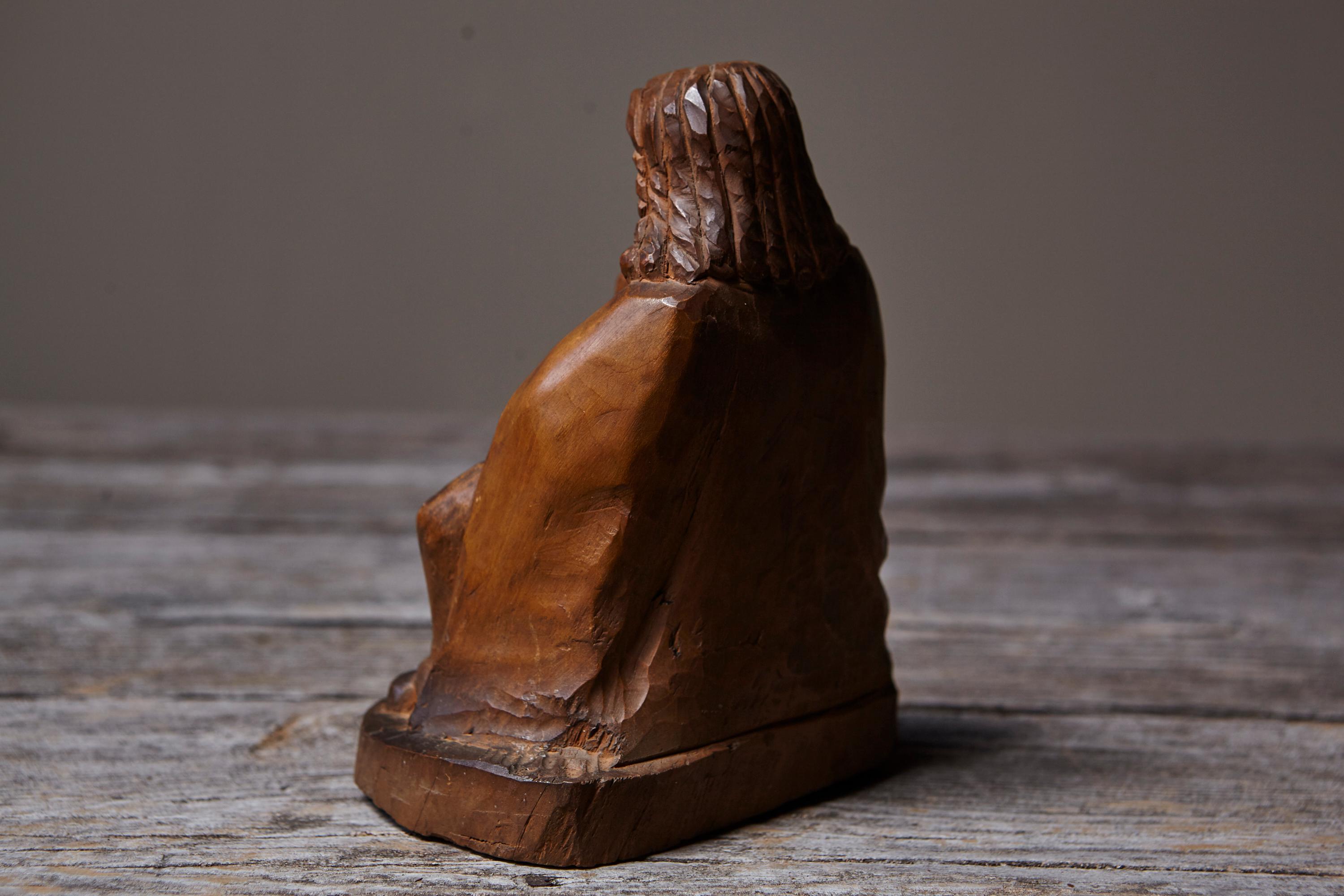 Werner Meurer Sculpture unique en Wood d'une mère et d'un Child, 1980 Pièce d'exposition en vente 2