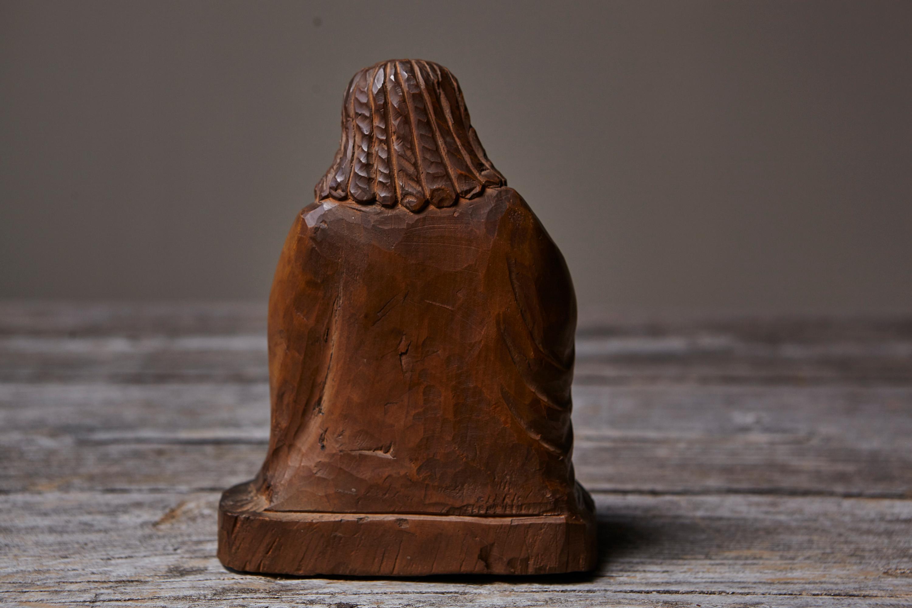 Werner Meurer Sculpture unique en Wood d'une mère et d'un Child, 1980 Pièce d'exposition en vente 1