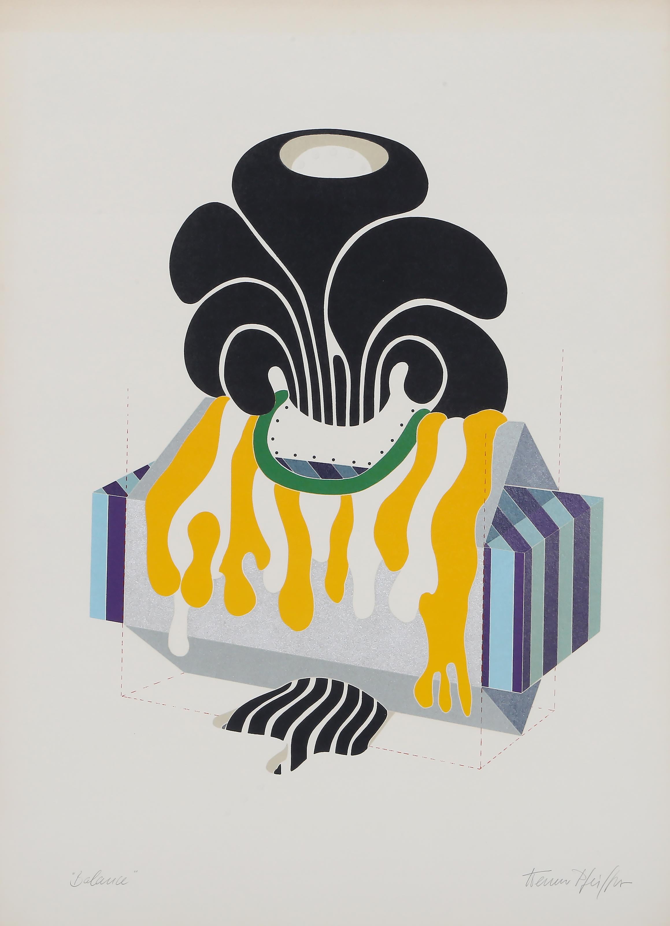 Balance, Signed Surrealist Screenprint by Werner Pfeiffer