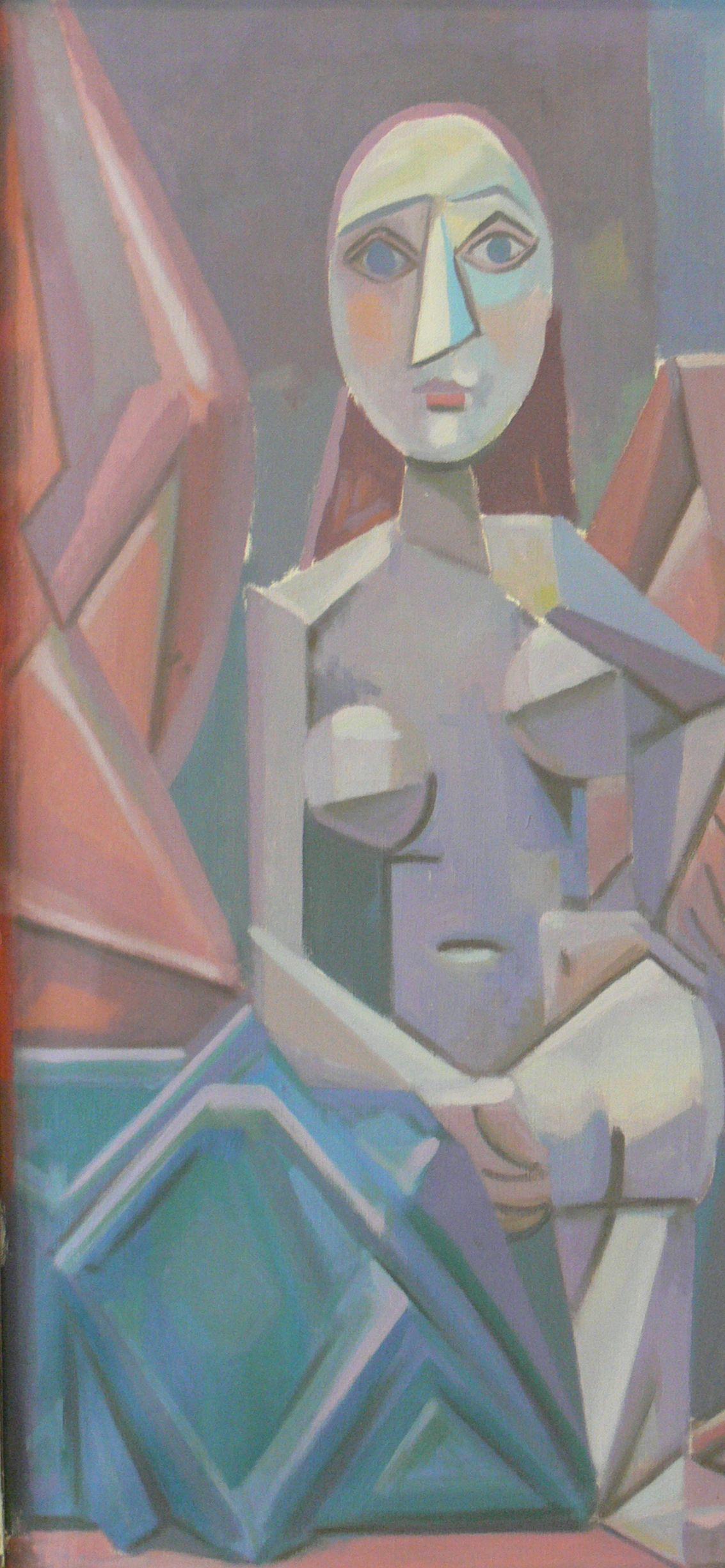 Oil painting on canvas, circa 1948 by Werner Reifahrt ( 1919-1977 ), Germany. Signed on the back. Framed.
Measurements: 37.4 x 30.71 in ( 95 x 78 cm )

Werner Reifarth ( 1919 - 1970 ) worked mainly in the GDR. His works can be found among others in