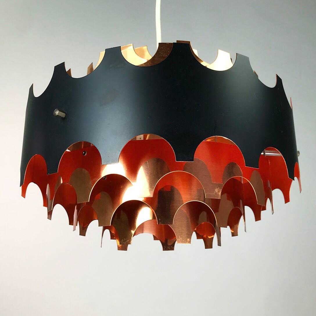 Werner Schou Copper Ceiling Light by Coronell, Denmark, 1960s In Excellent Condition In Haderslev, DK