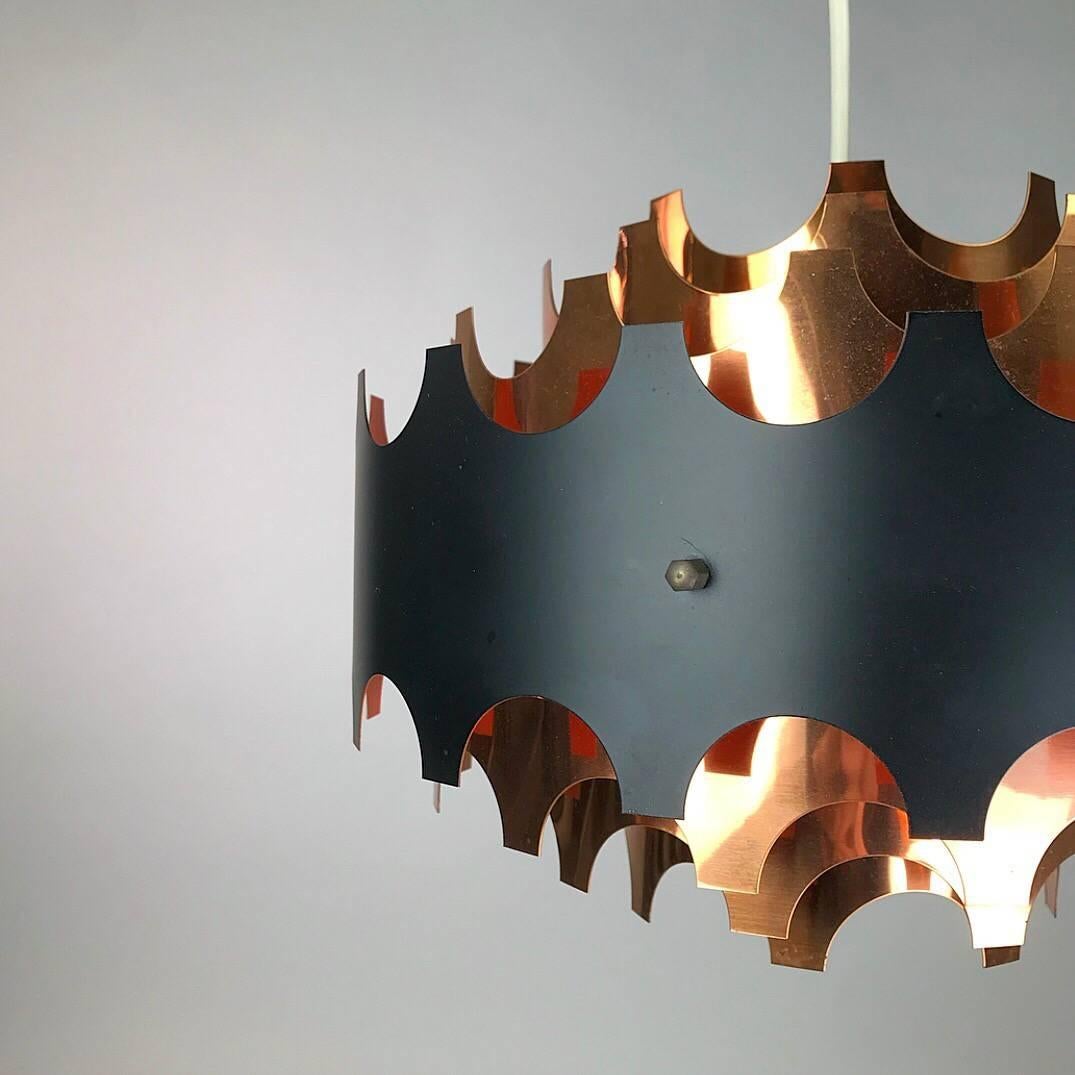 Werner Schou Copper Ceiling Light by Coronell, Denmark, 1960s 2