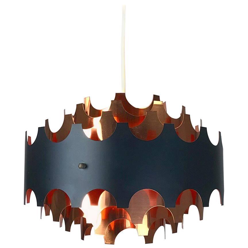 Werner Schou Copper Ceiling Light by Coronell, Denmark, 1960s