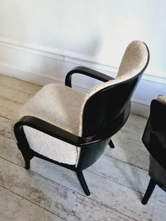 Werner West, ein Sesselpaar, skandinavische Moderne. Neu gepolstert mit Bouclé.