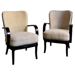 Werner West, un par de sillones, escandinavo moderno. Retapizado en bouclé.