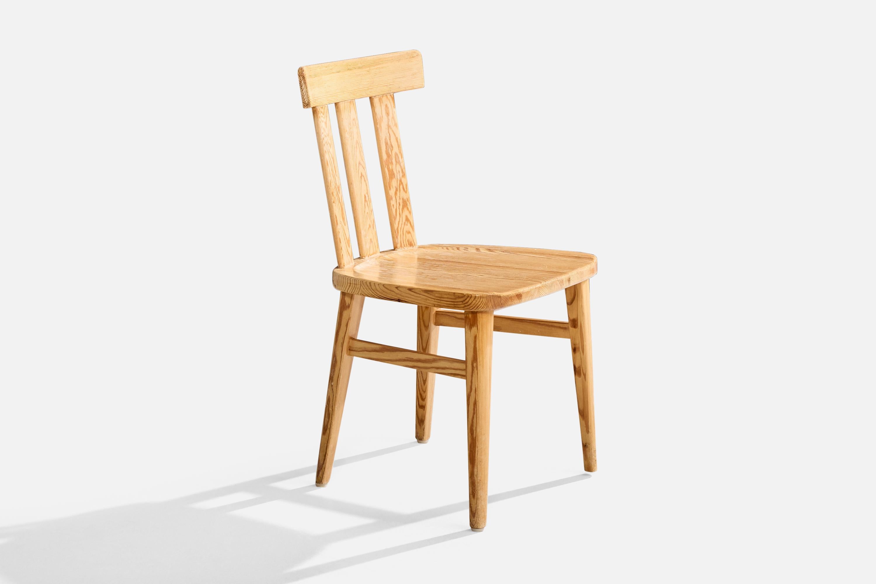 Metà XX secolo Werner West, Sedie da sala da pranzo, Pino, Finlandia, anni '50 in vendita