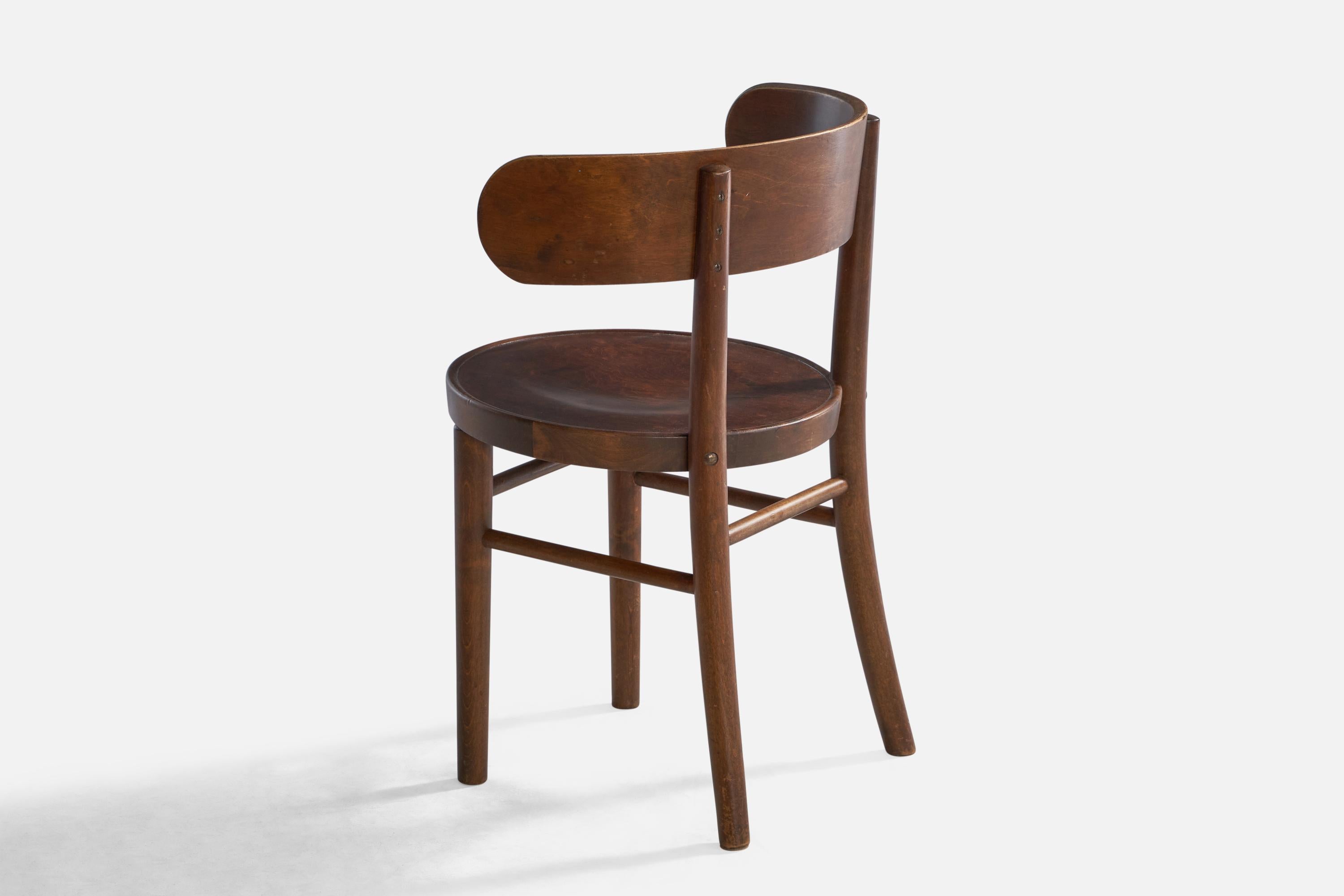 Scandinavian Modern Werner West, Side Chair, Bentwood, Finland, 1930s For Sale