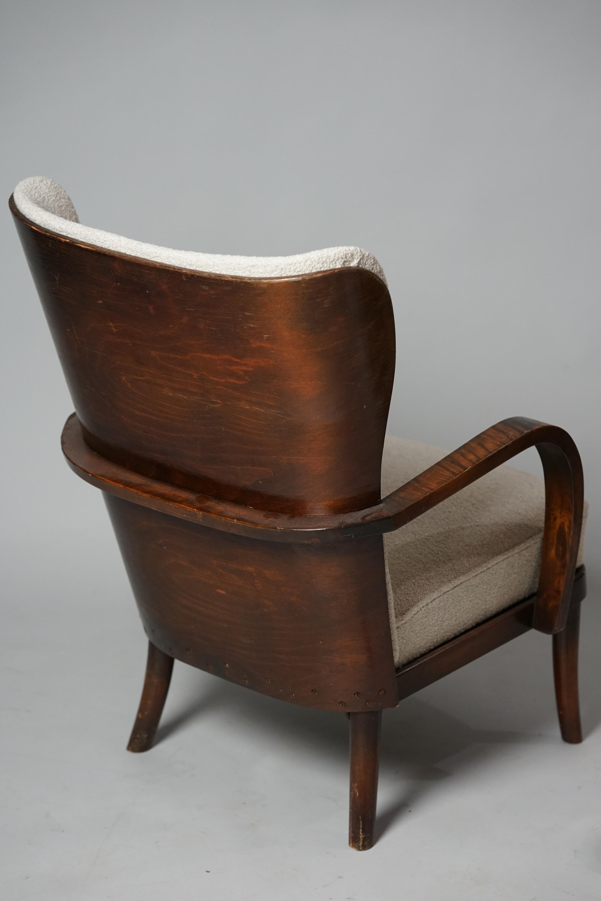 Fabric Werner West Wingback Chair, Wilhelm Schauman, 1930s  For Sale