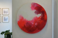 Bittersweet: Abstract Painting, Oil and Resin on Canvas, ∅90cm